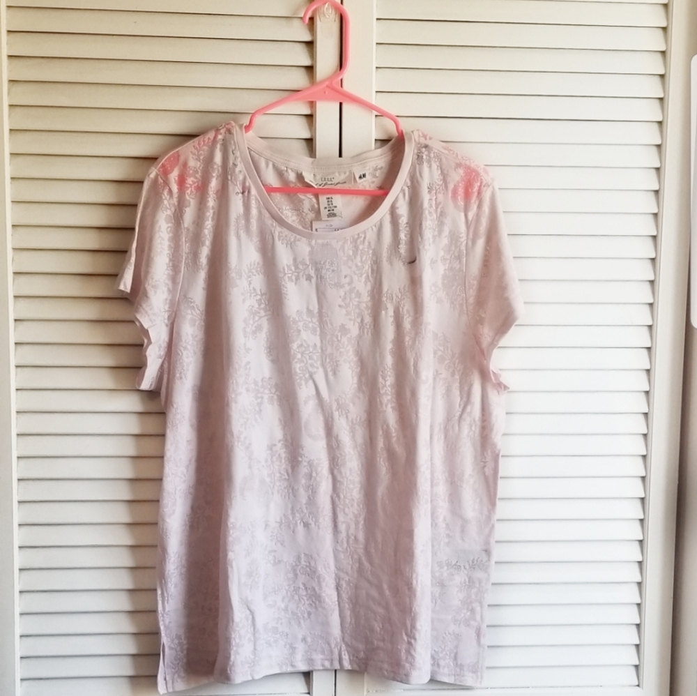 NWT H&M pink T Shirt top pattern/texture